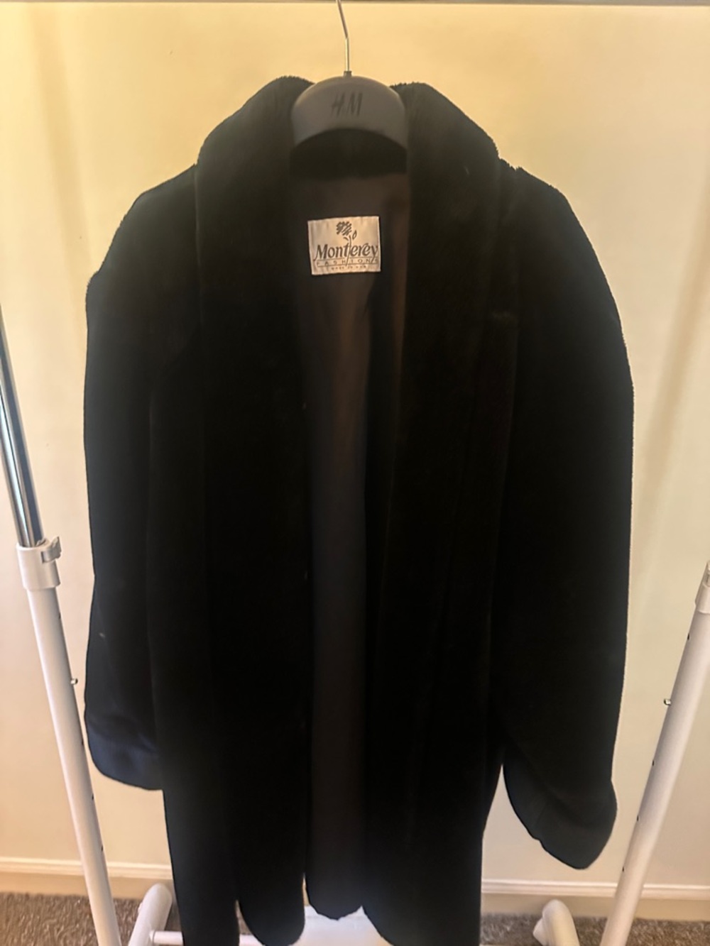 Vintage VEGAN Black Faux Fur Women’s  Coat Made in USA 2x